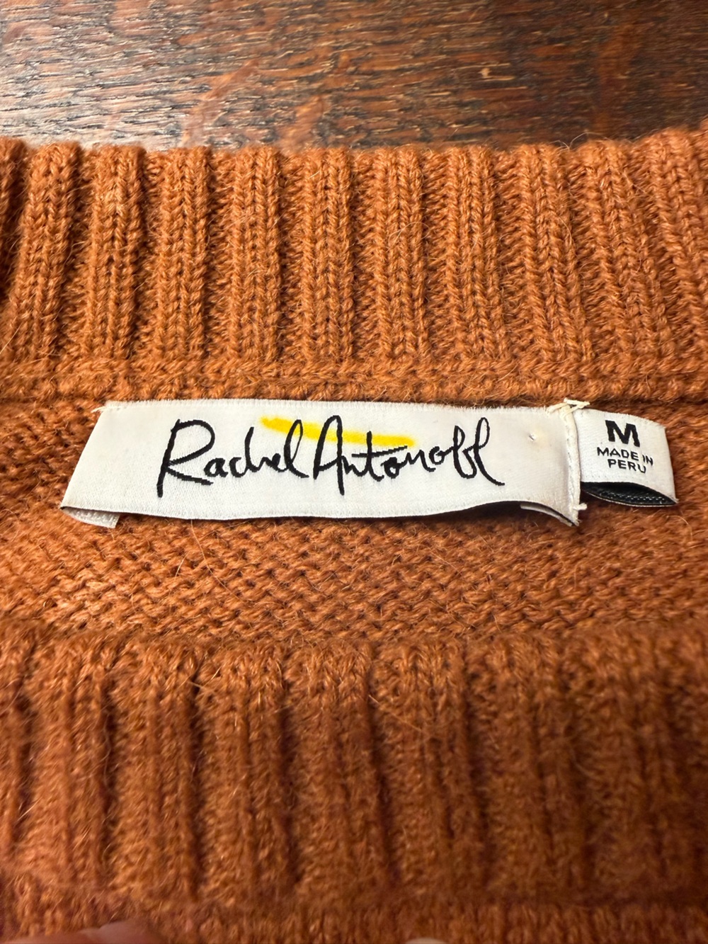 Rachel Antonoff Rainbow Cookie Sweater Rust Brown Medium - Picture 5 of 11